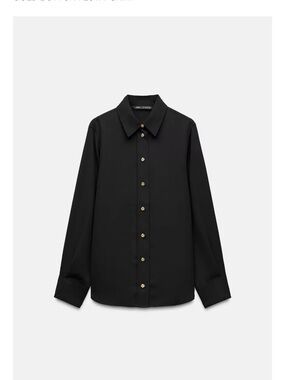 Zara Black Long-Sleeve Shirt with Gold Buttons